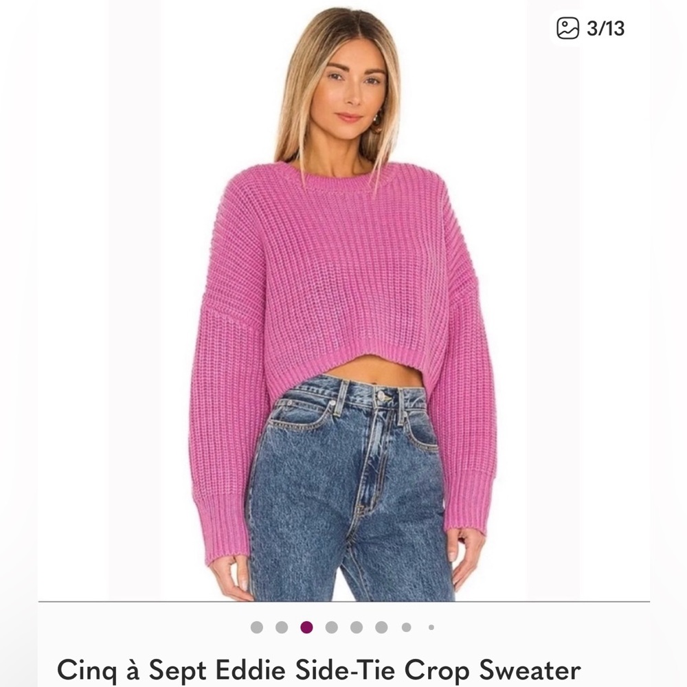 Cinq à Sept Vibrant Pink Crop Sweater